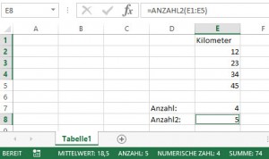 Anzahl und Anzahl 2 Count und CountA