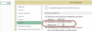 Dezimalkomma automatisch einfügen - bitte nicht einschalten!