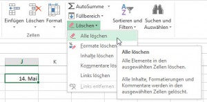 Die Lösung: Entweder alles löschen oder als "Standard" formatieren.