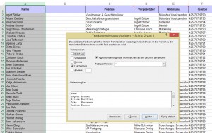 Der Assistent "Daten / Text in Spalten"