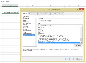 ... oder mit einem benutzerdefinierten Datumsformat (Zahlenformat)