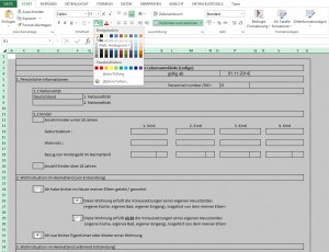 Excel unterscheidet zwischen weißer Hintergrundfarbe und keiner Hintergrundfarbe.