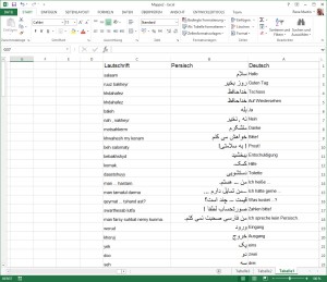 Excel auf Persisch?