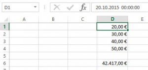 Ein Datum wurde falsch formatiert.