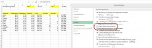 Direkte Zellbearbeitung - wenn nicht, dann werden die Zellen markiert, mit denen Excel rechnet.
