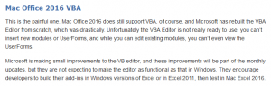 Ein Kommentar zu Excel 2016 auf Mac.