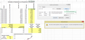 Excel findet nichts.