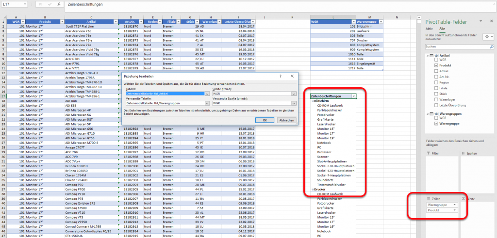 Beziehung | Excel nervt ...