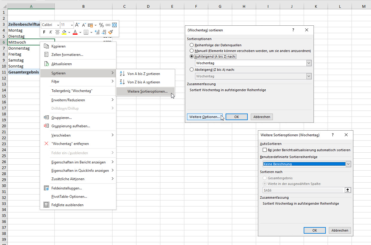 Benutzerdefiniert sortieren excel nervt