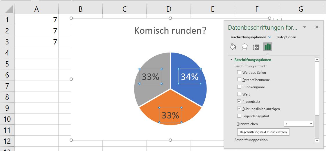 Prozenwert Excel nervt