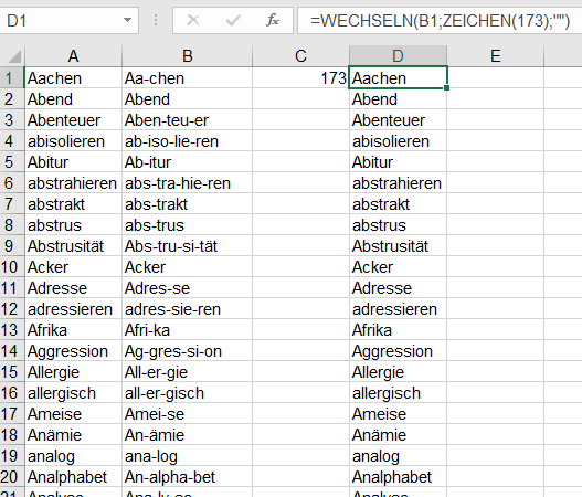 Ersetzen Excel Nervt