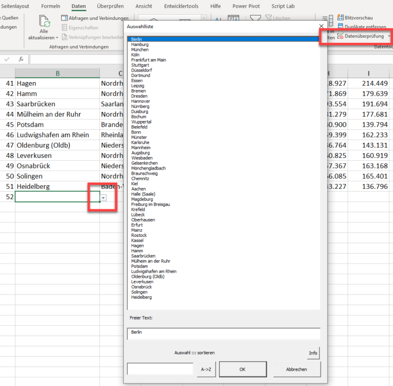 Datenüberprüfung Excel nervt